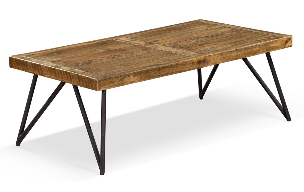 Couchtisch Holz Metall Braun 130x70x45cm