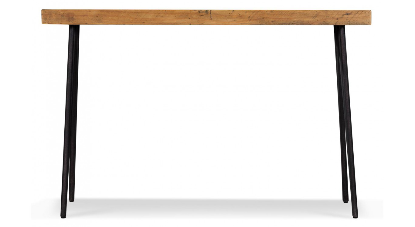 Console Bois Métal Marron 130x40x80cm
