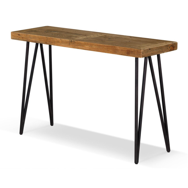 Console Bois Métal Marron 130x40x80cm