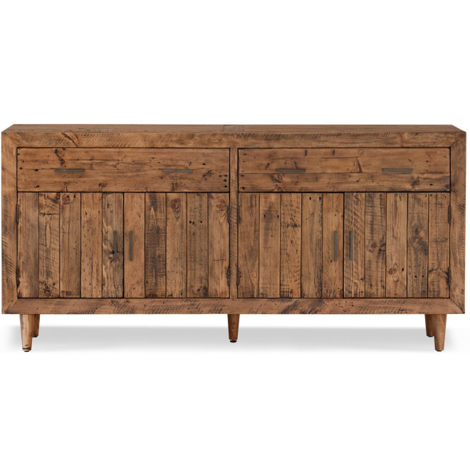 Buffet 2 Tiroirs Bois Marron 180x45x85cm