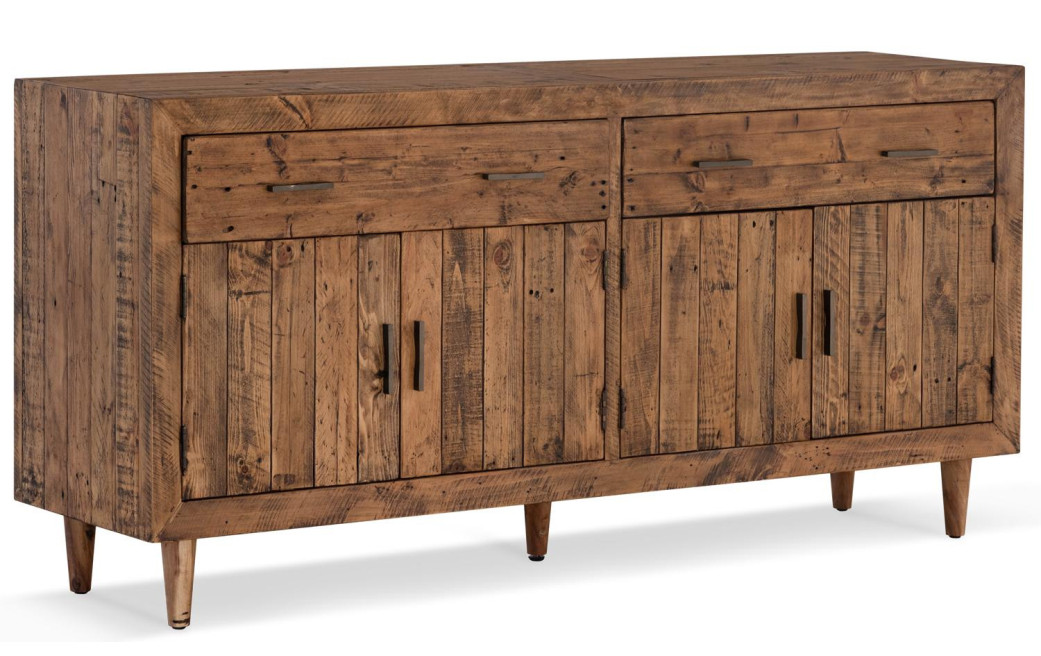 Buffet 2 Tiroirs Bois Marron 180x45x85cm