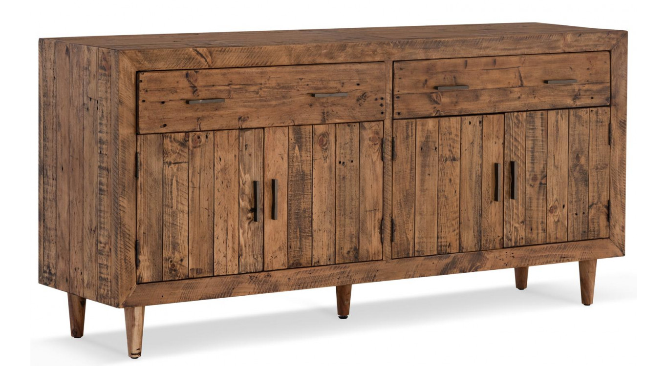 Buffet 2 Tiroirs Bois Marron 180x45x85cm