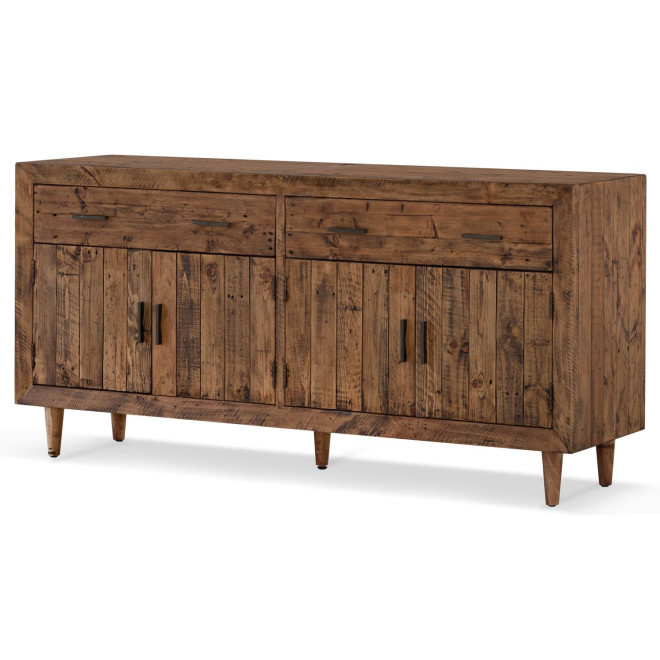 Buffet 2 Tiroirs Bois Marron 180x45x85cm