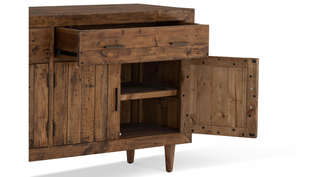 Buffet 2 Tiroirs Bois Marron 180x45x85cm