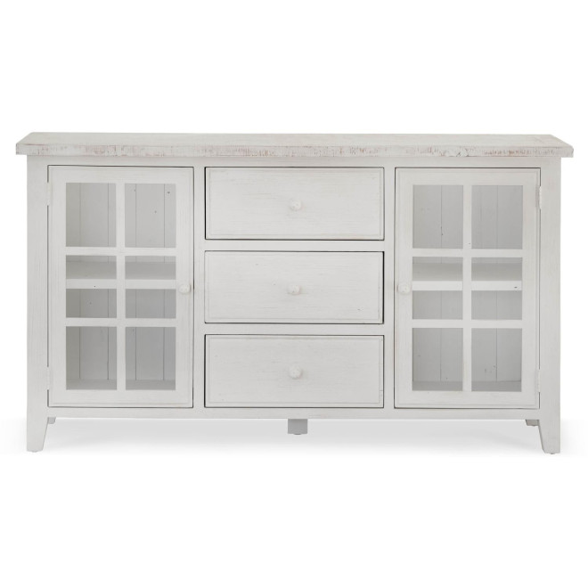 Buffet 3 Tiroirs Bois Blanc 160x45x90cm