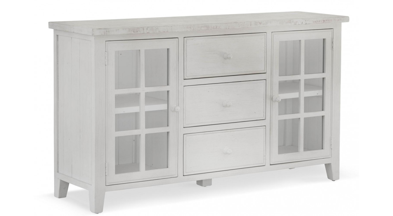 Buffet 3 Tiroirs Bois Blanc 160x45x90cm