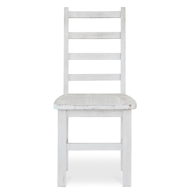 Lot de 2 Chaises Bois Blanc 47x54x101.5cm