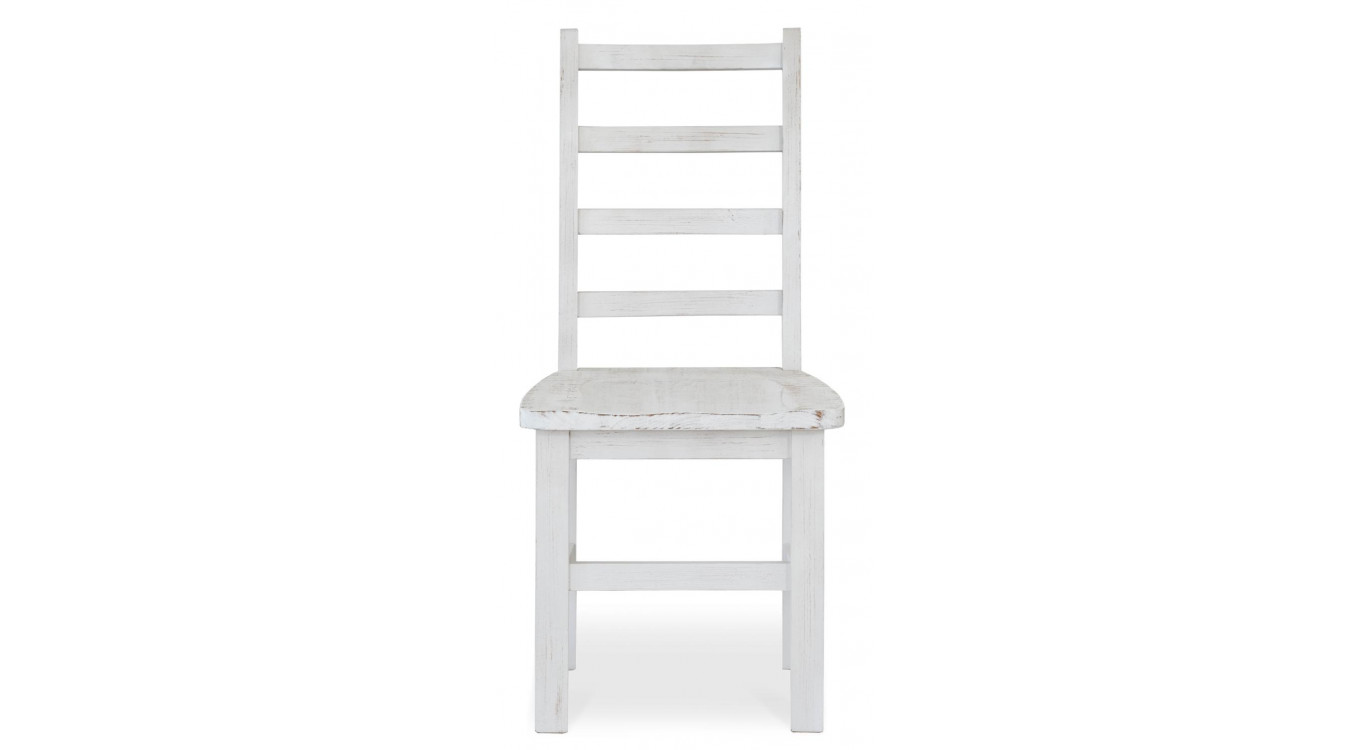 Lot de 2 Chaises Bois Blanc 47x54x101.5cm