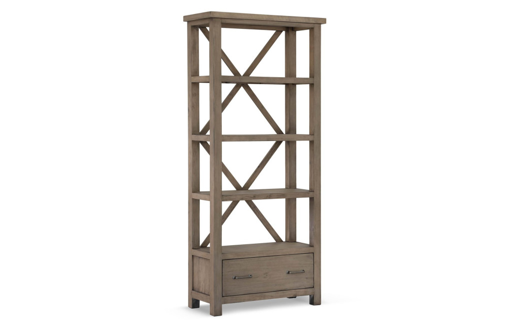 Bibliothèque 1 Tiroir Bois Marron 90x40x200cm