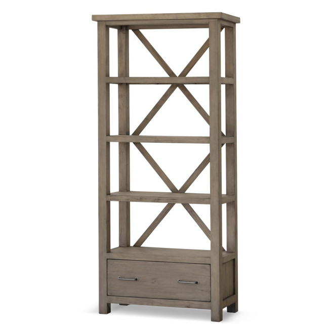 Bücherregal 1 Schublade Holz Braun 90x40x200cm