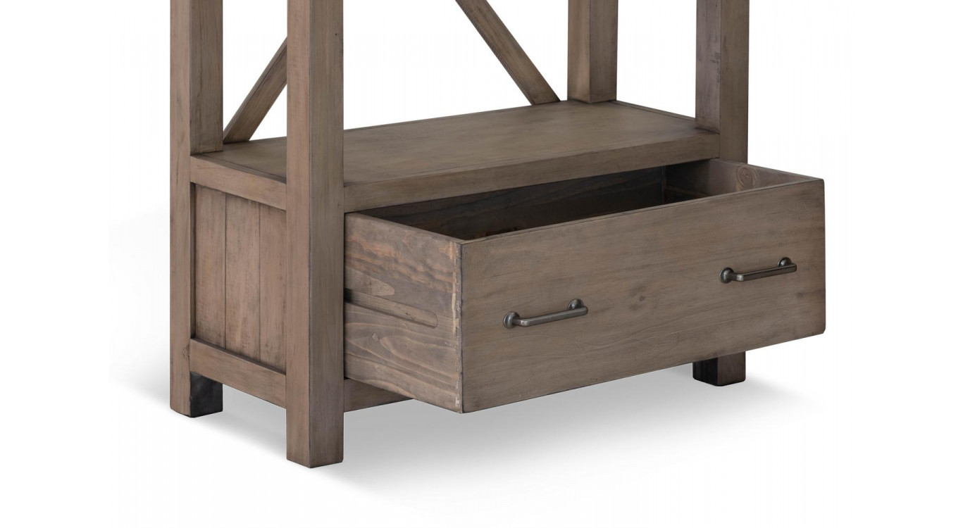 Bücherregal 1 Schublade Holz Braun 90x40x200cm