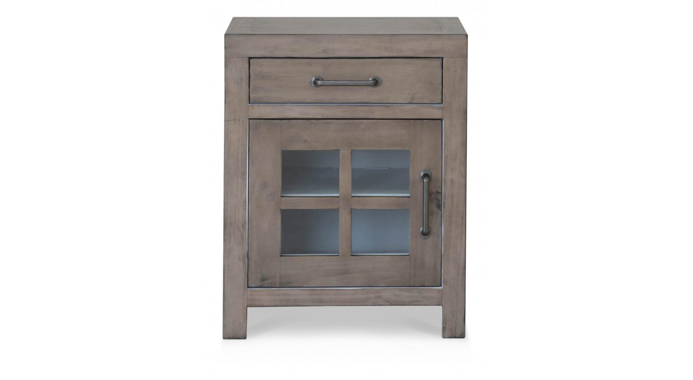 Table De Chevet 1 Tiroir Bois Marron 50x45x65cm