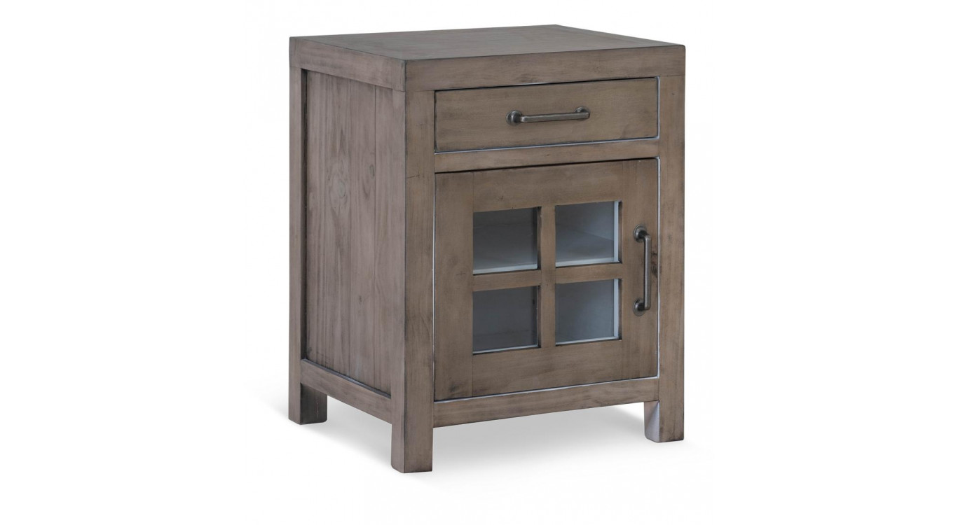 Table De Chevet 1 Tiroir Bois Marron 50x45x65cm