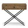 Console 1 Tiroir Bois Métal Marron 75x40x65cm