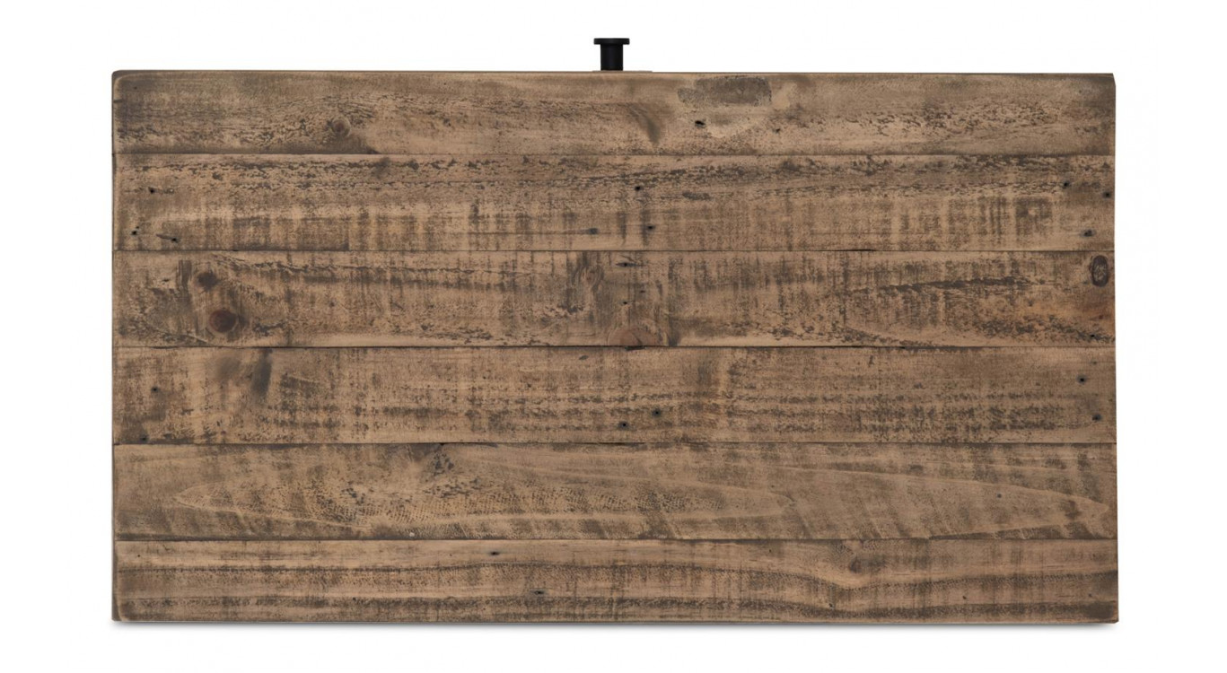 Console 1 Tiroir Bois Métal Marron 75x40x65cm