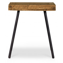 Table De Chevet Bois Métal Marron 50x50x55cm