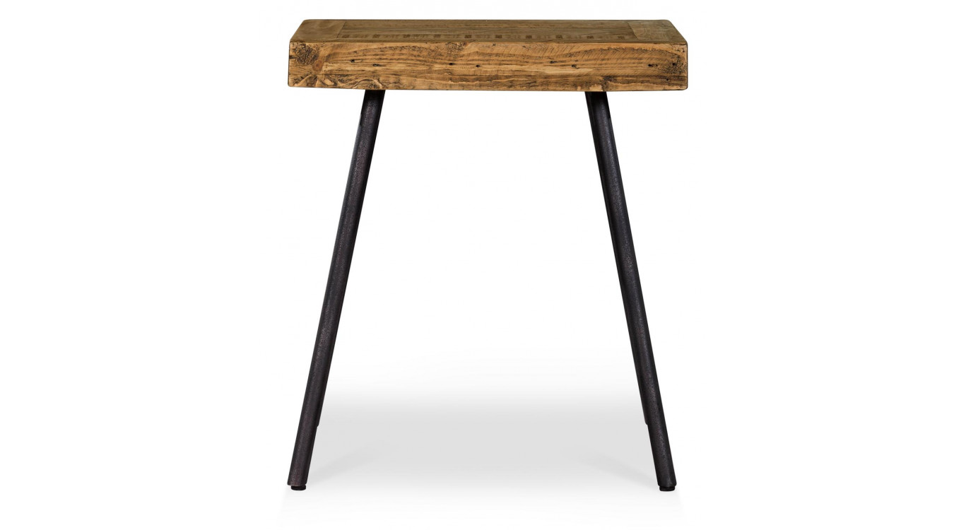 Table De Chevet Bois Métal Marron 50x50x55cm