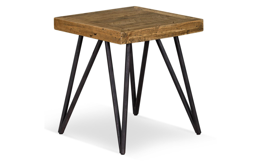 Table De Chevet Bois Métal Marron 50x50x55cm
