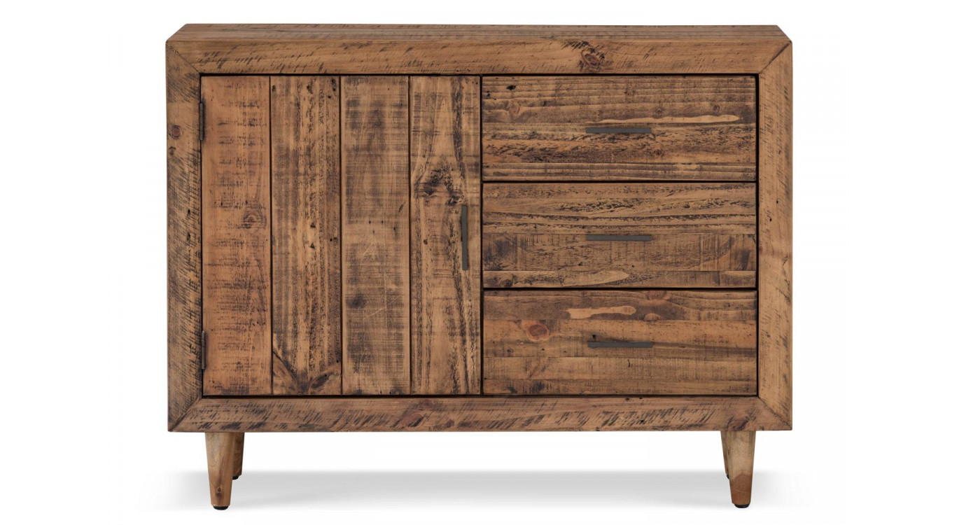 Buffet 3 Tiroirs Bois Marron 110x40x85cm
