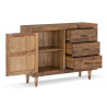 Buffet 3 Tiroirs Bois Marron 110x40x85cm