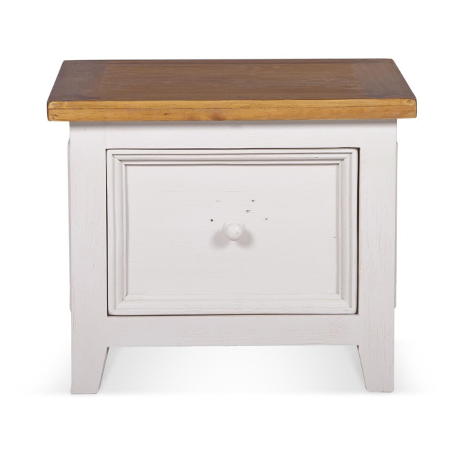 Table De Chevet 1 Tiroir Bois Blanc 60x60x50cm
