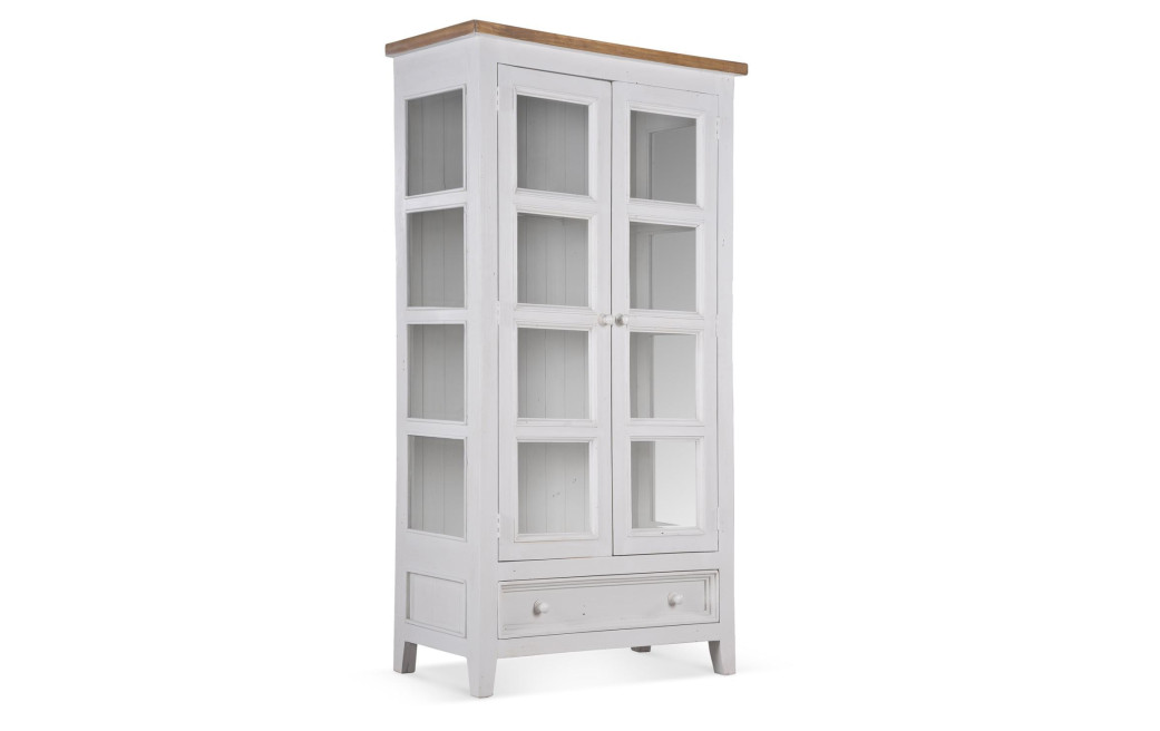Vaisselier 1 Tiroir Bois Blanc 95x47x180cm