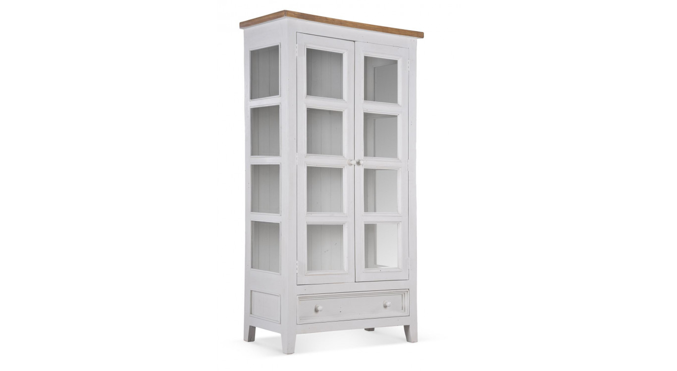 Vaisselier 1 Tiroir Bois Blanc 95x47x180cm