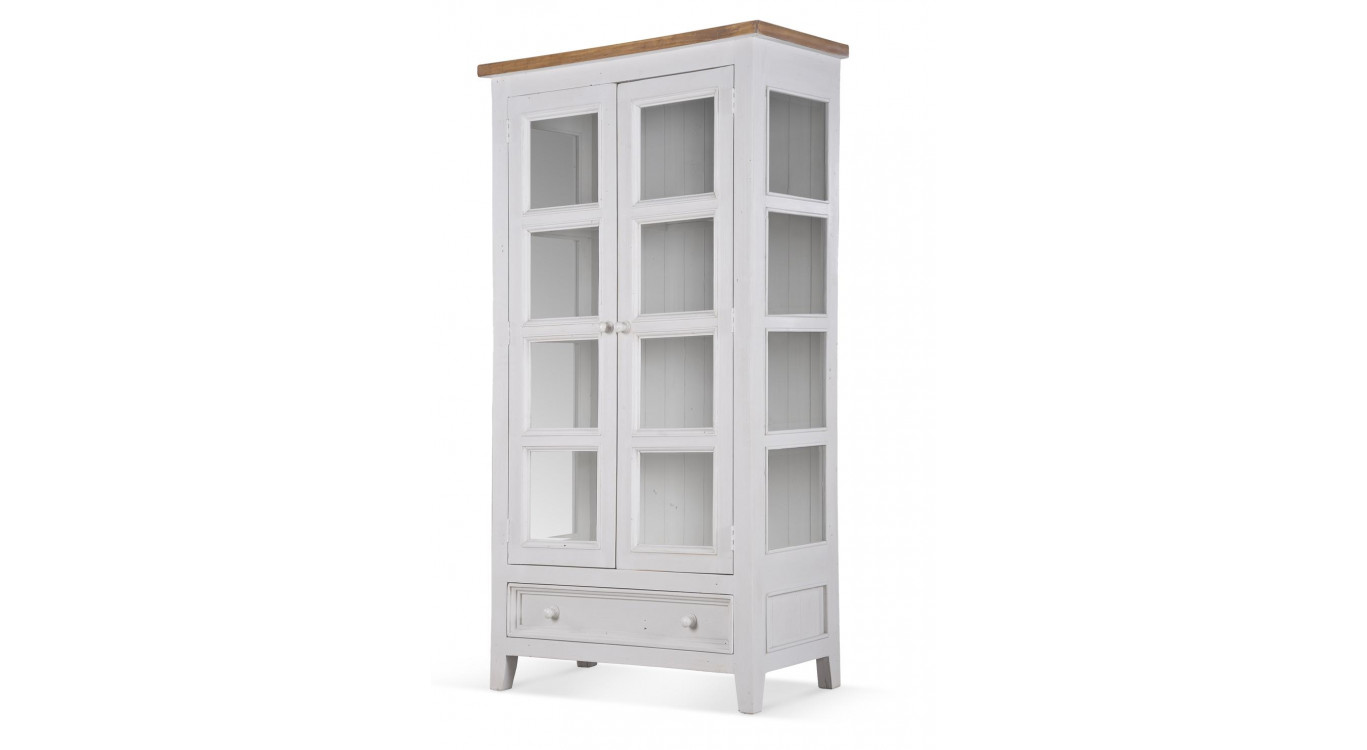 Vaisselier 1 Tiroir Bois Blanc 95x47x180cm