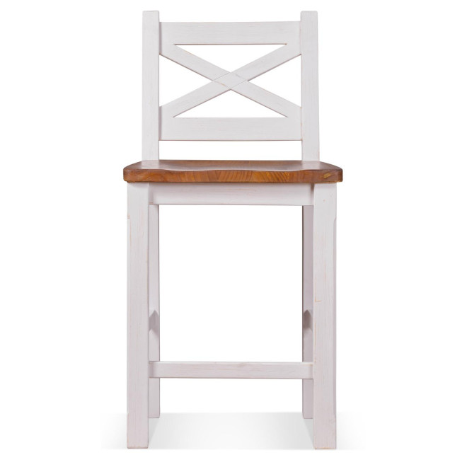 Lot de 2 Chaises Hautes Bois Blanc 47x46.5x95cm