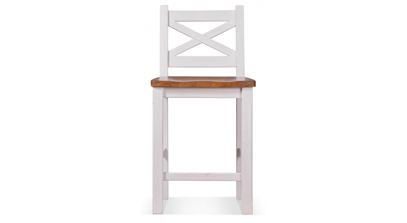 Lot de 2 Chaises Hautes Bois Blanc 47x46.5x95cm