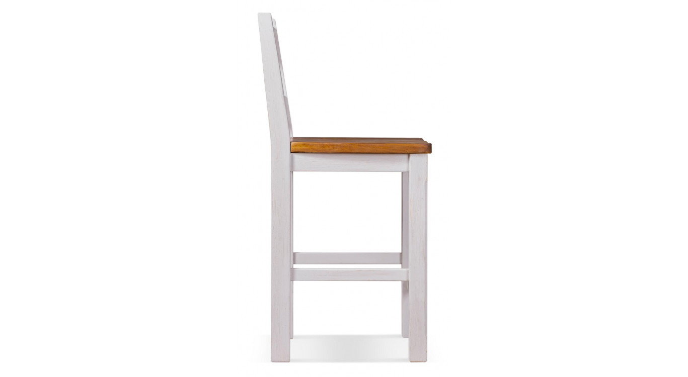 Lot de 2 Chaises Hautes Bois Blanc 47x46.5x95cm
