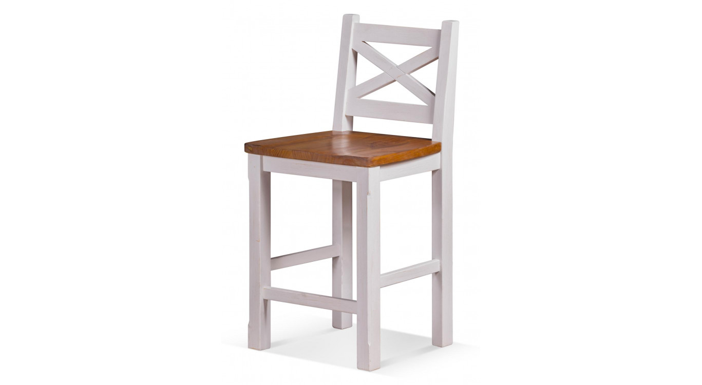 Lot de 2 Chaises Hautes Bois Blanc 47x46.5x95cm