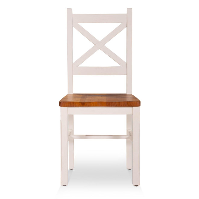 2er-Set Holzstühle Weiß 47x46.5x102cm