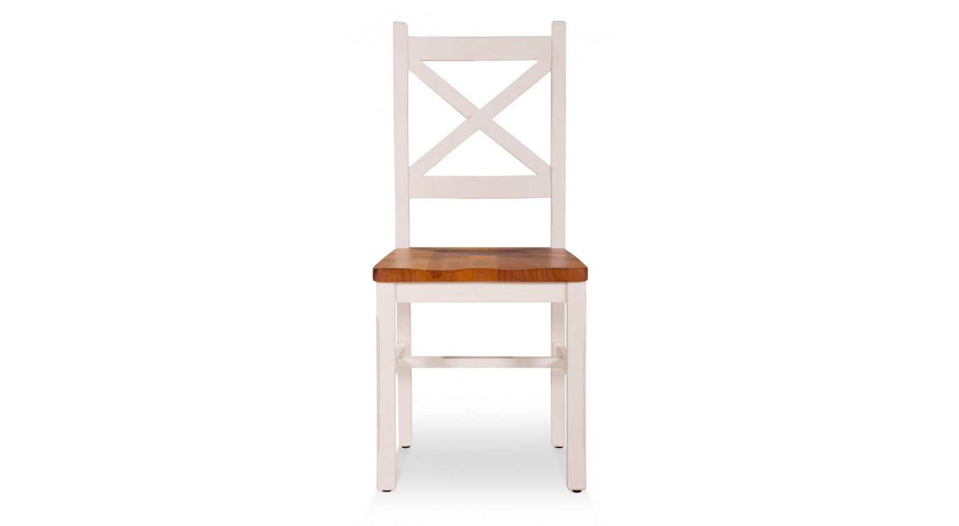 2er-Set Holzstühle Weiß 47x46.5x102cm