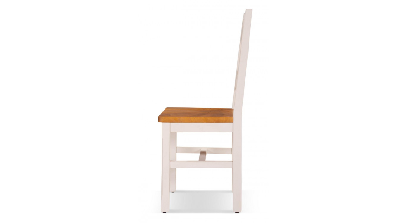 2er-Set Holzstühle Weiß 47x46.5x102cm