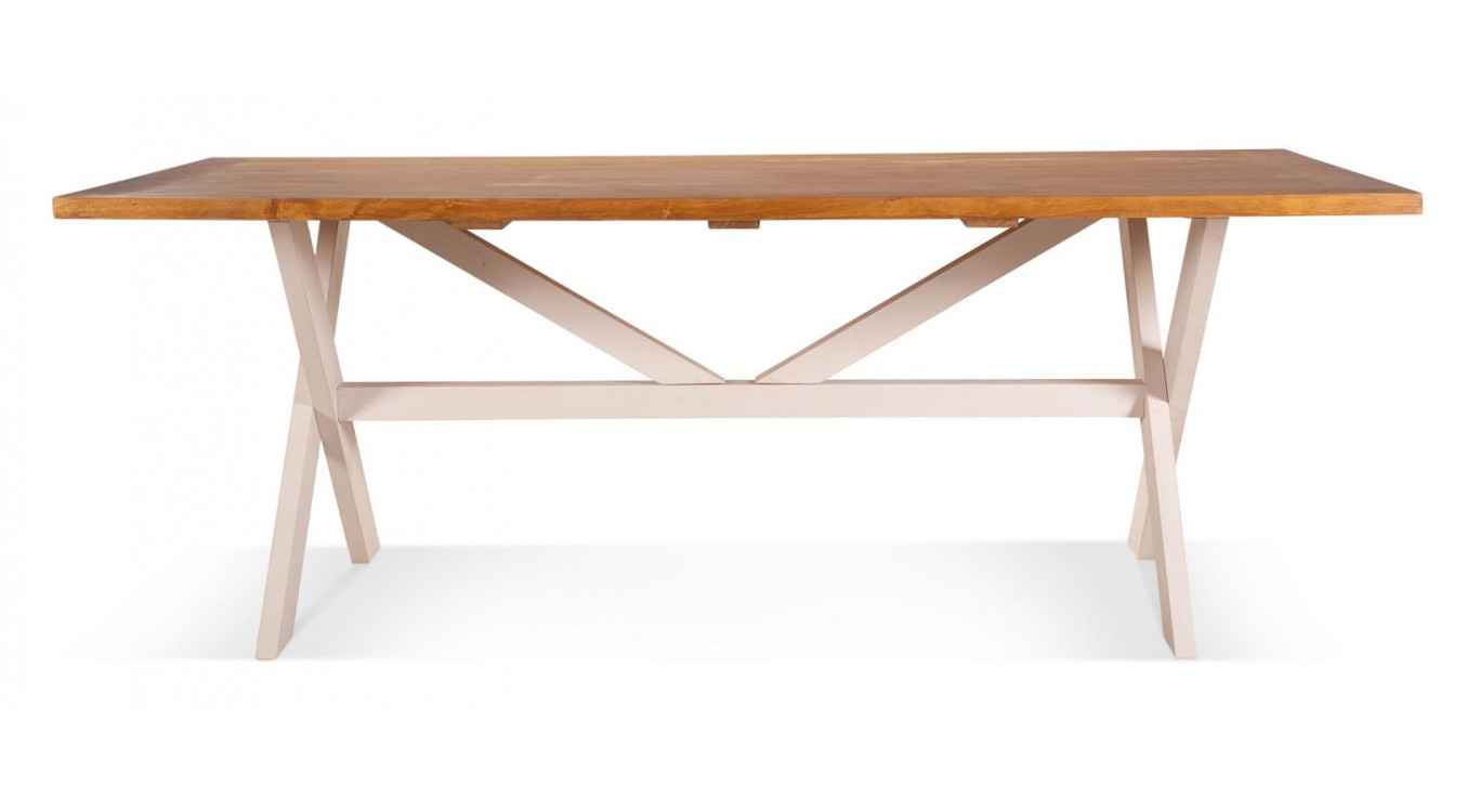 Table à Manger Bois Blanc 210x105x77cm