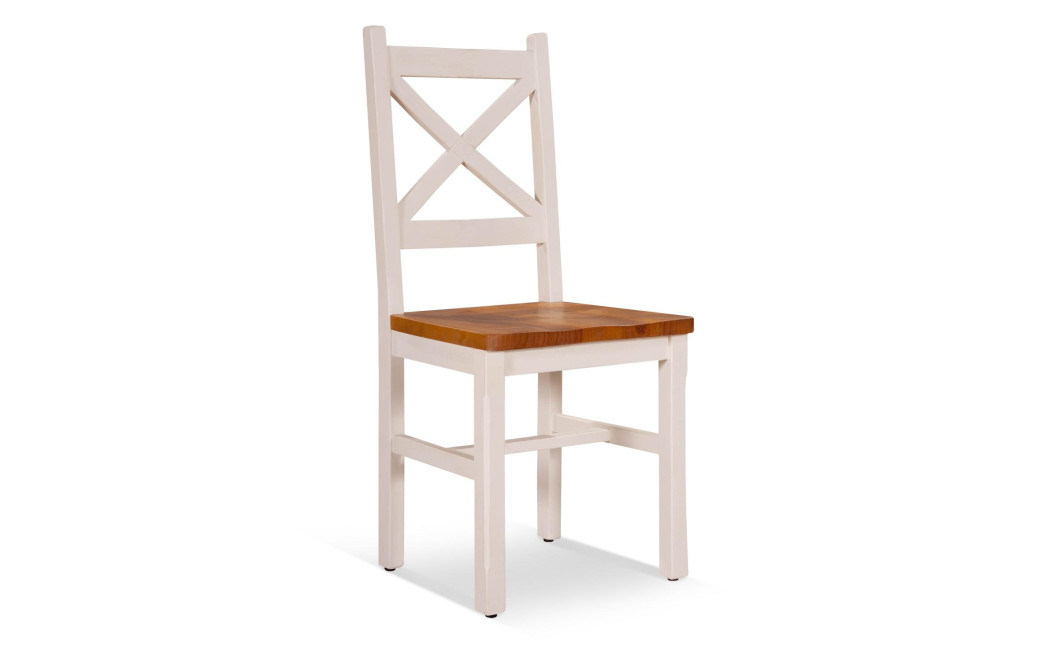 Lot de 2 Chaises Bois Blanc 47x46.5x102cm