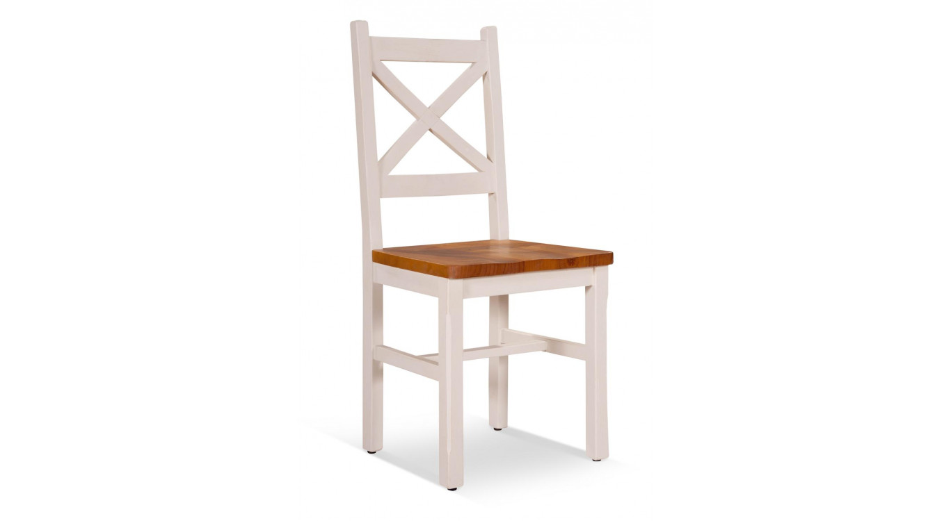 Lot de 2 Chaises Bois Blanc 47x46.5x102cm