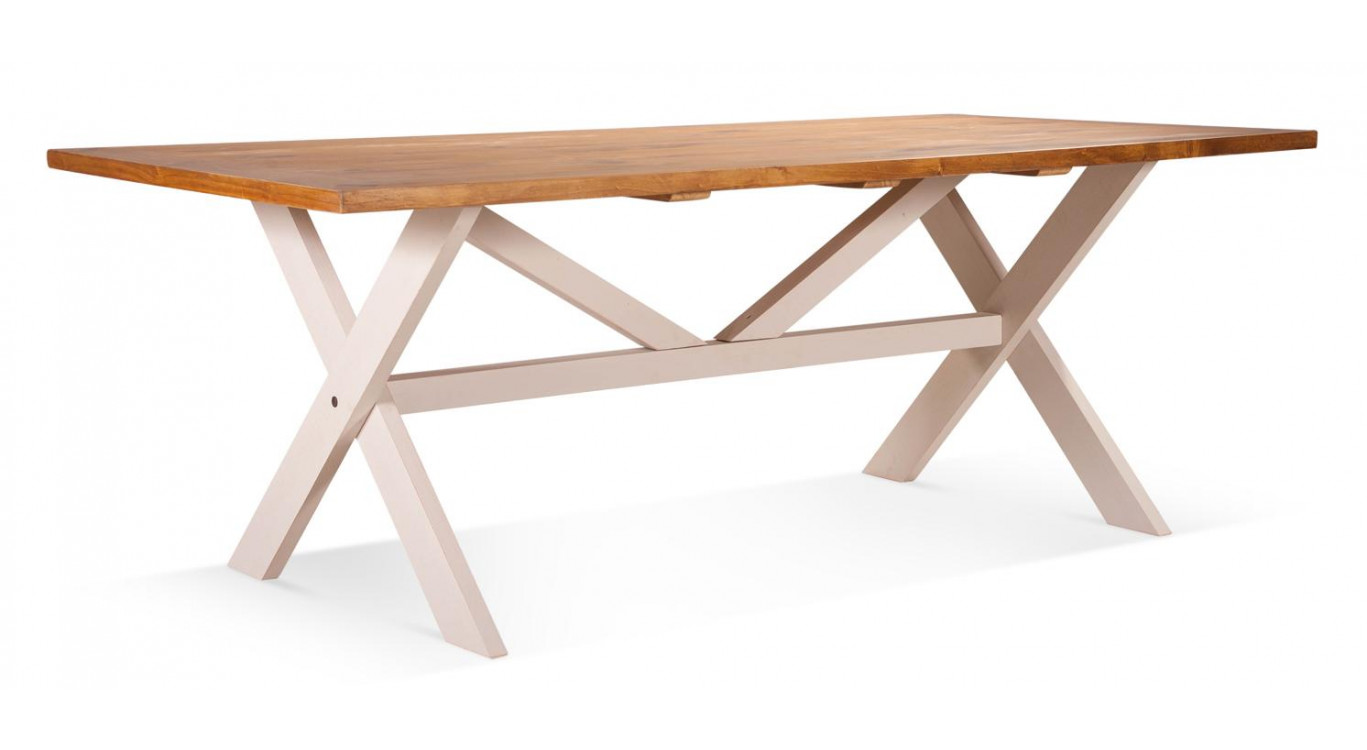 Table à Manger Bois Blanc 210x105x77cm