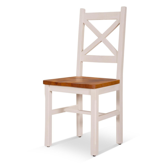 2er-Set Holzstühle Weiß 47x46.5x102cm