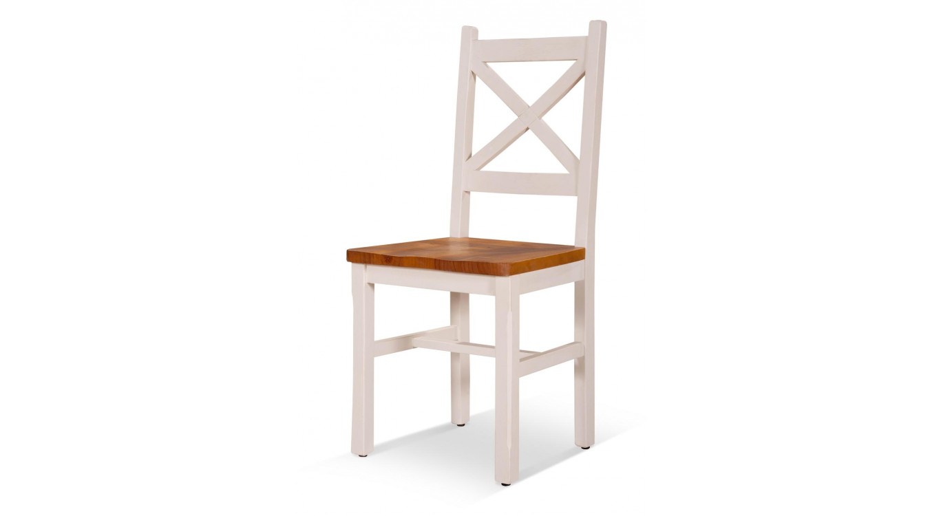 Lot de 2 Chaises Bois Blanc 47x46.5x102cm