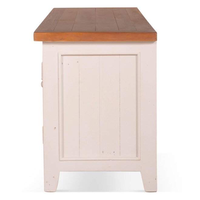 Meuble TV 1 Tiroir Bois Blanc 150x45x60cm