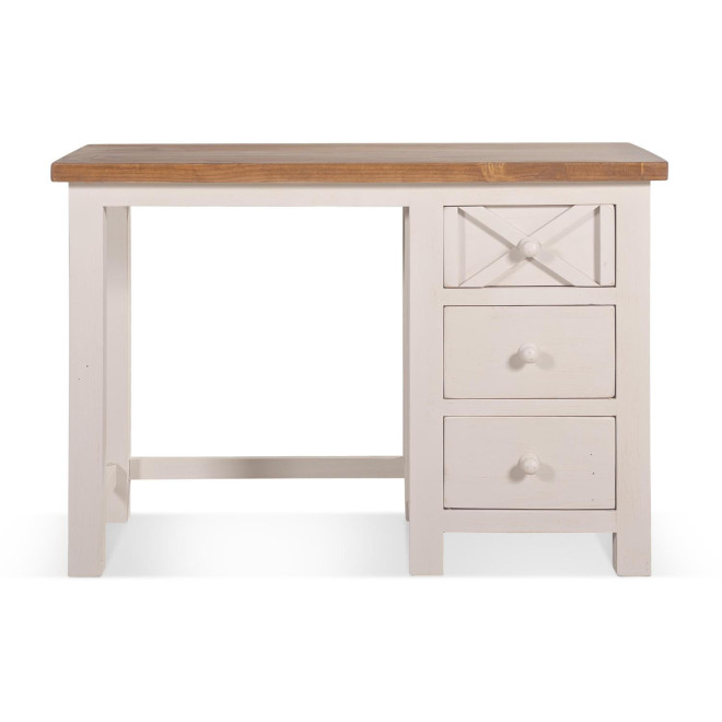 Bureau 3 Tiroirs Bois Blanc 110x50x75cm
