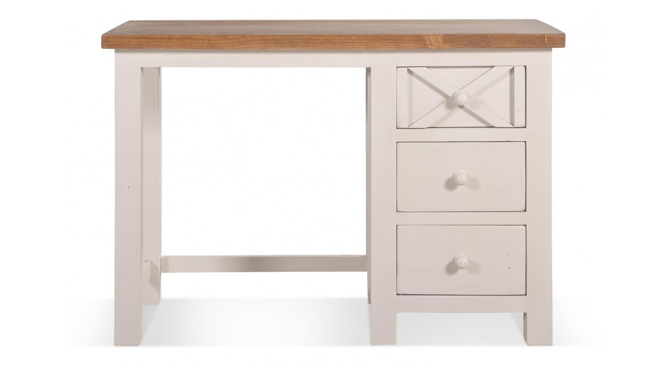 Schreibtisch 3 Schubladen Holz Weiß 110x50x75cm