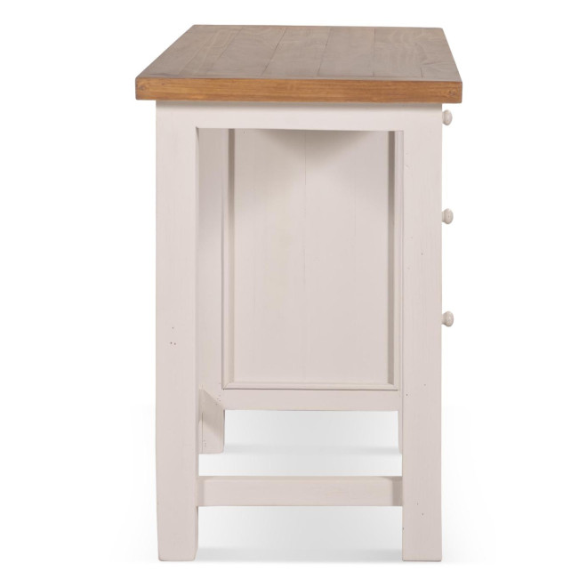Bureau 3 Tiroirs Bois Blanc 110x50x75cm