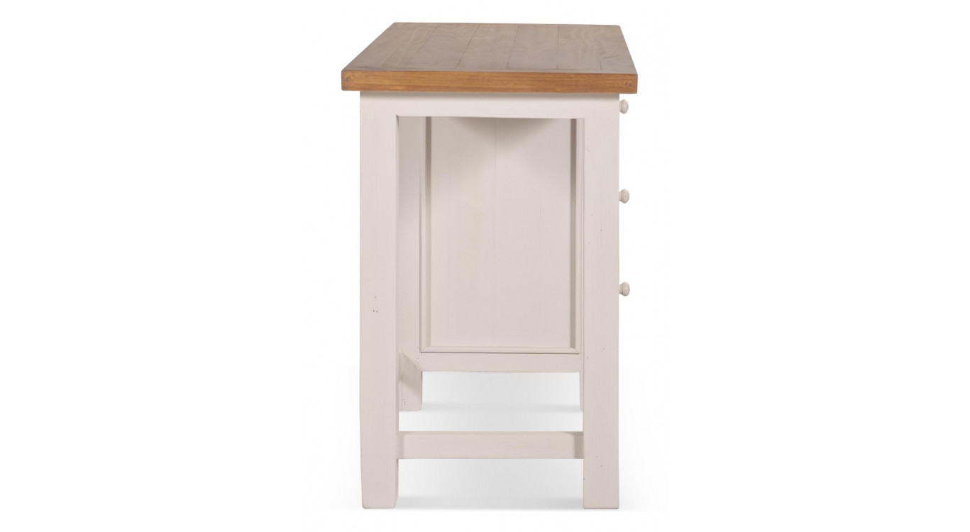 Bureau 3 Tiroirs Bois Blanc 110x50x75cm
