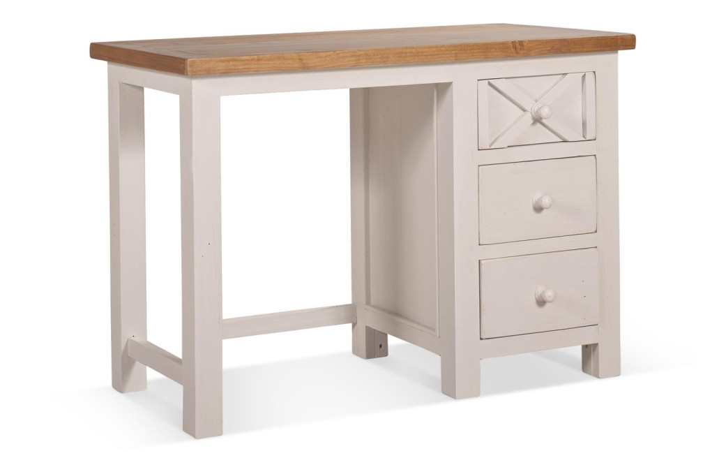 Schreibtisch 3 Schubladen Holz Weiß 110x50x75cm