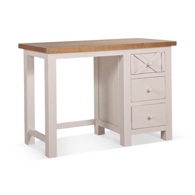 Schreibtisch 3 Schubladen Holz Weiß 110x50x75cm