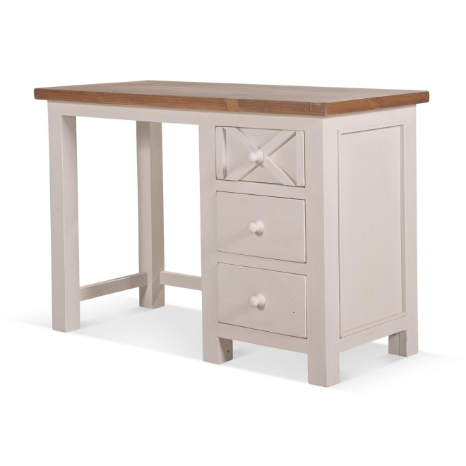 Bureau 3 Tiroirs Bois Blanc 110x50x75cm