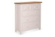 Commode 5 Tiroirs Bois Blanc 100x45x110cm